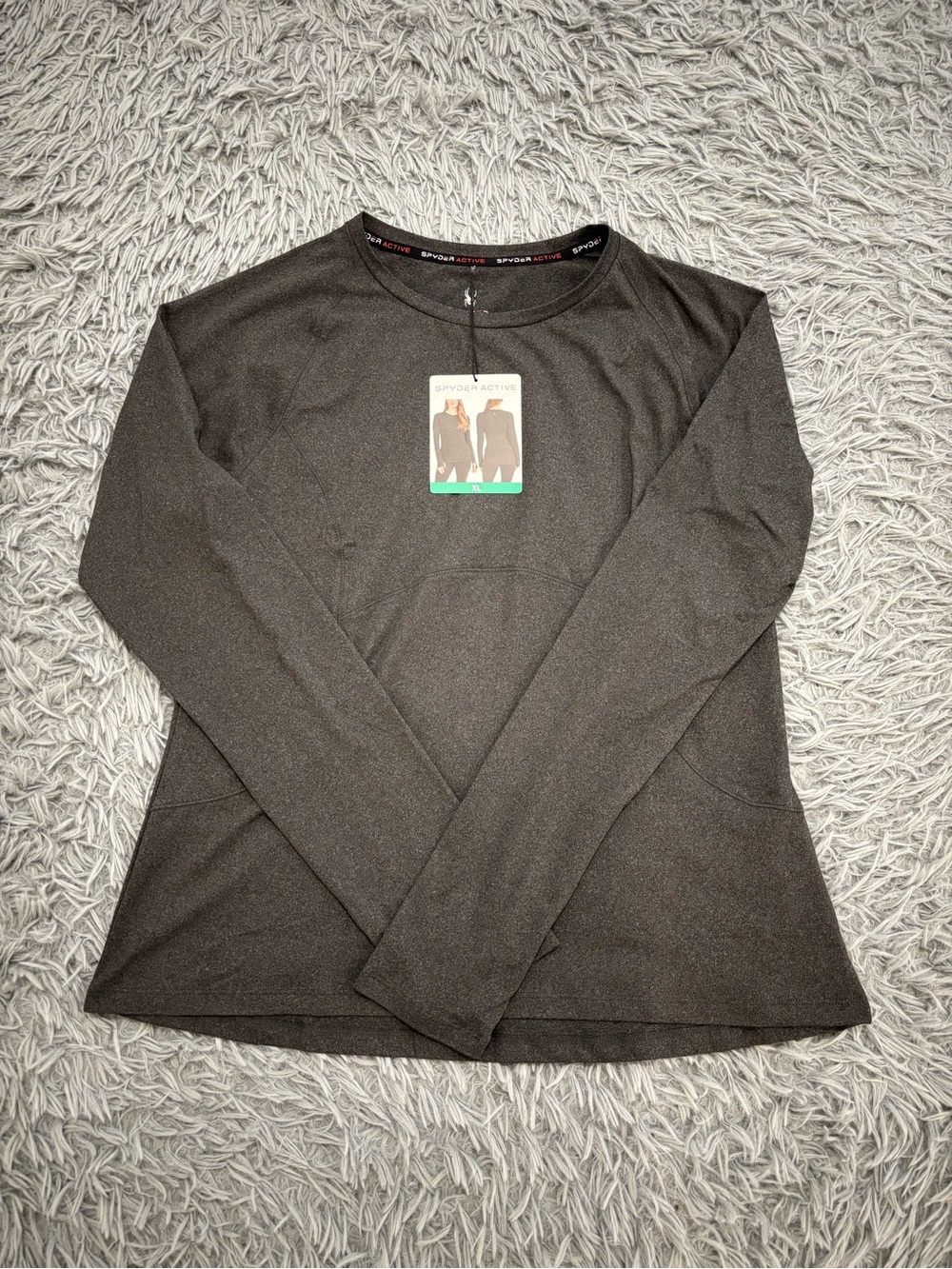 NEW Spyder Active Women's Long Sleeve Grey Shirt XL Athleisure Loungewear Gym